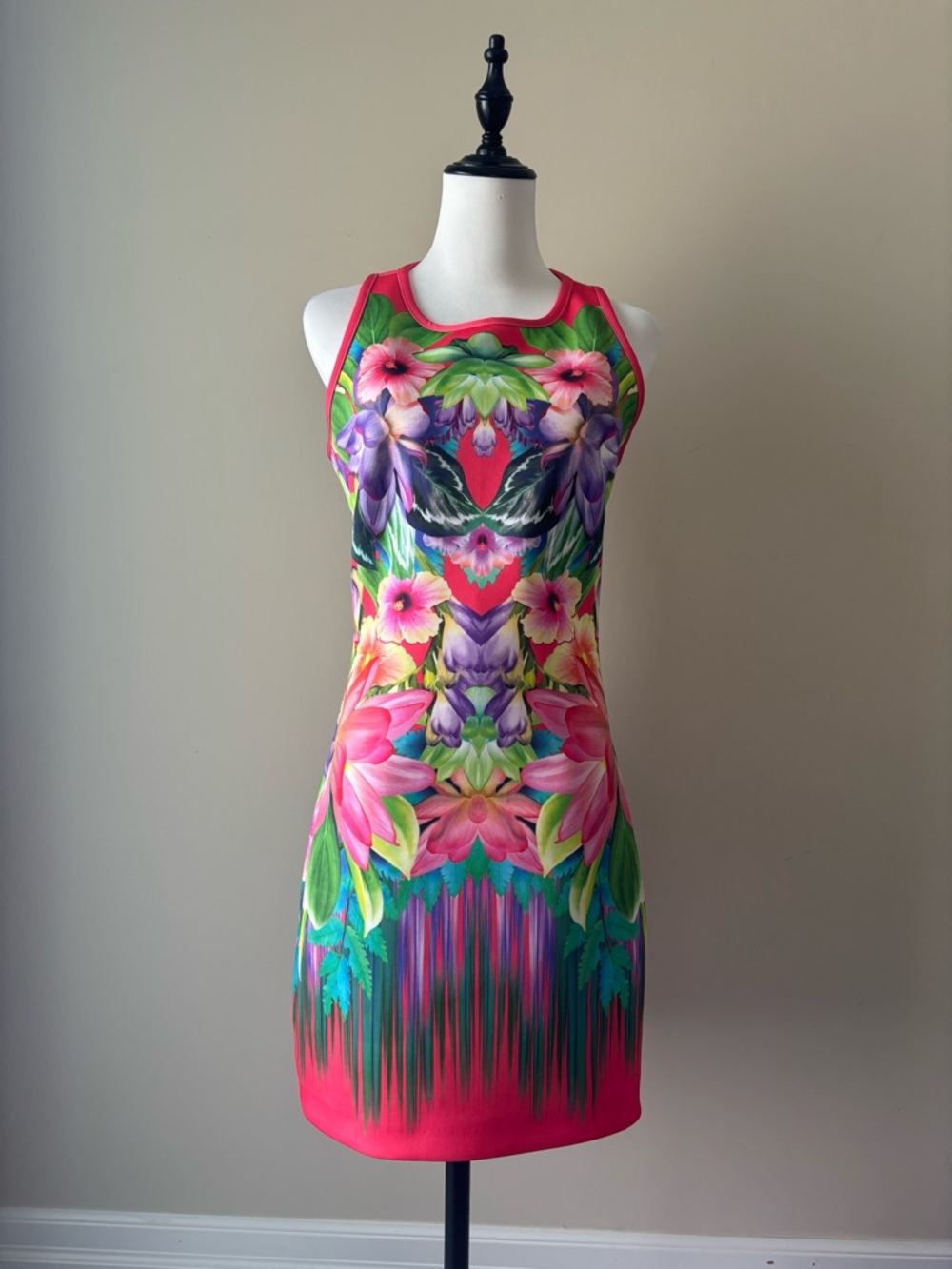 Laundry By Shelli Segal Pink Multicolor Floral-Print Mini Dress